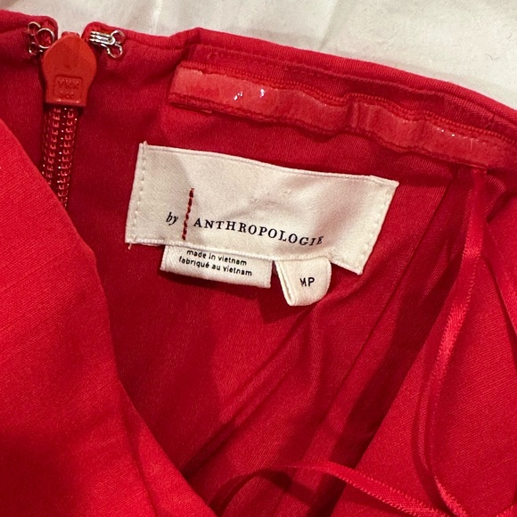 Anthropologie Red Ruched Tube Dress - Picture 5 of 5